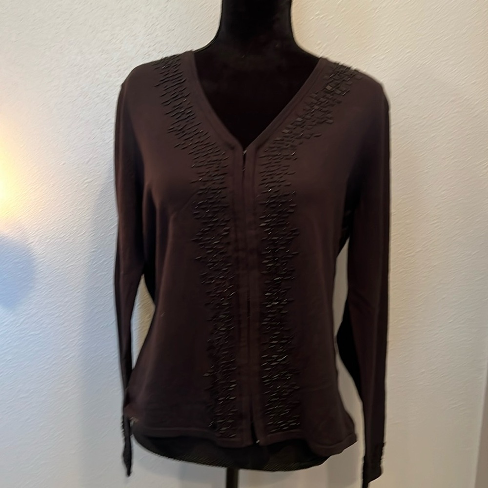 Beaded Cardigan by Covington Size XL